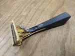 Vtg Mens Eversharp Hydro-magic Injector Safety Razor Gold Tone Head Black Handle