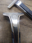 Vtg 2 Piece Mens Schick Injector Safety Razor Lot Silver Tone Head Black Handles