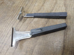 Vtg 2 Piece Mens Schick Injector Safety Razor Lot Silver Tone Head Black Handles