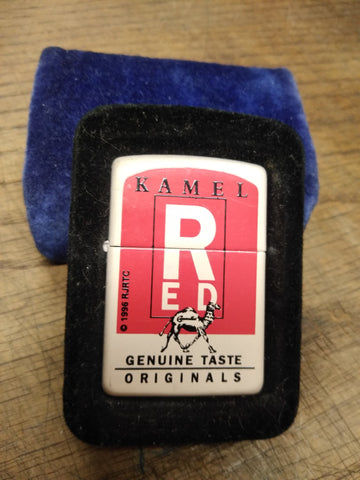 Vtg 1996 Unfired Zippo KAMEL RED Cigarette Lighter Genuine Taste Originals MINT!