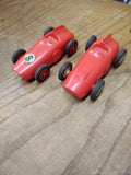 Vtg 1960's 2 Piece Indy Type Eldon Red Slot Car race Toy Lot Looks Good!
