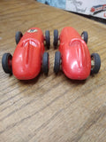 Vtg 1960's 2 Piece Indy Type Eldon Red Slot Car race Toy Lot Looks Good!