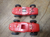 Vtg 1960's 2 Piece Indy Type Eldon Red Slot Car race Toy Lot Looks Good!