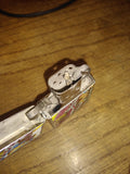 Vtg 1997 Zippo Richard Wallich Guitar Cigarette Lighter Brushed Chrome Nice!
