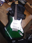 BC Electric Guitar 3x Single Pickup Black & White Soft Case Strings Sounds Great