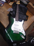 BC Electric Guitar 3x Single Pickup Black & White Soft Case Strings Sounds Great