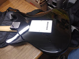 BC Electric Guitar 3x Single Pickup Black & White Soft Case Strings Sounds Great