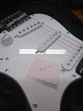 BC Electric Guitar 3x Single Pickup Black & White Soft Case Strings Sounds Great