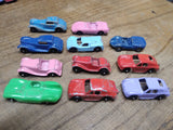 Vtg Tootsietoy Car 11 Pc Lot Jaguar Ford GT Corvette MG Porche Marx Chaparral