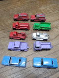 Vtg Tootsietoy Car 10 Pc Lot T-Bird Jeep Truck Panel truck Shuttle Truck Nice!