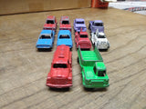 Vtg Tootsietoy Car 10 Pc Lot T-Bird Jeep Truck Panel truck Shuttle Truck Nice!