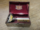 Vtg Gem Safety Travel Razor with Original Metal Case Box Shaving Kit
