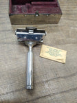 Vtg Gem Safety Travel Razor with Original Metal Case Box Shaving Kit