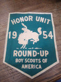 Vtg 1954 Boy Scouts Of America Honor Unit Round Up Felt Large Patch 9" X 7"