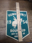 Vtg 1954 Boy Scouts Of America Honor Unit Round Up Felt Large Patch 9" X 7"