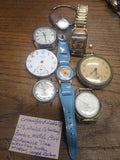 Vtg 8 Pc Wind Up Watch Lot US Watch (Waltham) Barbie Mattel Westclox Timex +More