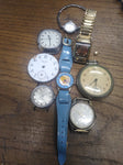 Vtg 8 Pc Wind Up Watch Lot US Watch (Waltham) Barbie Mattel Westclox Timex +More