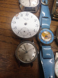 Vtg 8 Pc Wind Up Watch Lot US Watch (Waltham) Barbie Mattel Westclox Timex +More