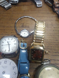 Vtg 8 Pc Wind Up Watch Lot US Watch (Waltham) Barbie Mattel Westclox Timex +More