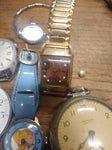 Vtg 8 Pc Wind Up Watch Lot US Watch (Waltham) Barbie Mattel Westclox Timex +More