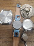 Vtg 8 Pc Wind Up Watch Lot US Watch (Waltham) Barbie Mattel Westclox Timex +More