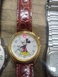 Vtg 5 Pc Quartz Watch Lot Disney Mickey Mouse 75 Yrs + Lorus Musical Seiko Boy L
