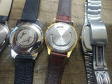 Vtg 5 Pc Quartz Watch Lot Disney Mickey Mouse 75 Yrs + Lorus Musical Seiko Boy L