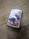 Vtg Unfired 2017 Zippo Cigarette Lighter By MAZZI American Eagle Street Chrome