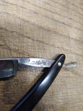 Vtg Larkin Straight Razor with Jimps Very Nice Black Scales Good Shaving Blade!