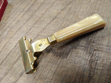 Vtg Gold SCHICK EVERSHARP Injector Safety Razor Marbleized Handle Original Box!