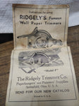 Vtg Ridgely's Famous Wall Paper Trimmers Model F Paper Hangers Instructions Box