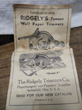 Vtg Ridgely's Famous Wall Paper Trimmers Model F Paper Hangers Instructions Box