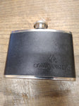 Vtg 2 Piece Hip Flask 4 Ounce Courvoisier Whiskey 2 x 3 Ounce Leather Stainless