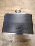 Vtg 2 Piece Hip Flask 4 Ounce Courvoisier Whiskey 2 x 3 Ounce Leather Stainless