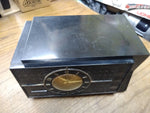 Vtg 1950's Telechron Movement Alarm Clock Tube Radio Model HKU 548A Ebony Works!