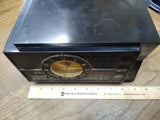 Vtg 1950's Telechron Movement Alarm Clock Tube Radio Model HKU 548A Ebony Works!