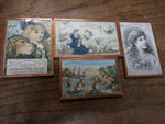 Antique Victorian 4 Pc advertising Lot Halls Ayer's Mansfield Framed Under Glass