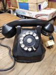 Vtg Dial Rotary Desk Top Night Stand Home Telephone Bakelite Black Decor