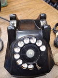 Vtg Dial Rotary Desk Top Night Stand Home Telephone Bakelite Black Decor