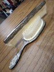 Vtg Women's Antique 2 Piece Silver Plated Brush and Comb Vanity Dresser Set