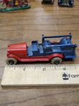 Vtg Pre War TOOTSIE TOY Fire Truck White Rubber Wheels Red Blue Nice Shape!