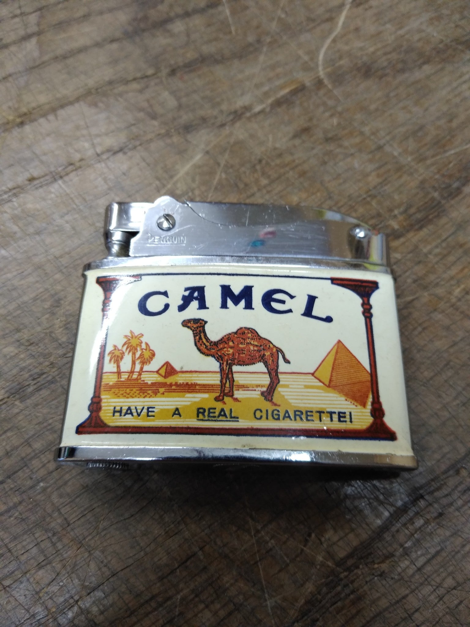 Vtg Camel Cigarette Advertising Lighter Penguin Superlative