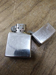 Vtg 2000 ZIPPO Chrome Pin Striped Cigarette Lighter Engraved BCL Nice Shape!