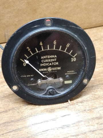 Vtg General Electric Antenna Current Indicator Gauge DW-52 Model 8DW52AA1 USA