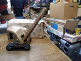 Vtg Structo Power Steam Shovel w/Rubber Tracks Tin Toy Construction Original Box