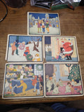 Vtg Antique 5 Piece 1923 Little Tot's Records Nursery Tunes Christmas Card Lot