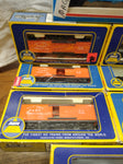 Vtg AHM Model Power HO 8 Pc Hopper Flat Box Car Lot California Rock V&T w/Boxes