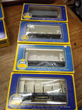 Vtg AHM Model Power HO 8 Pc Hopper Flat Box Car Lot California Rock V&T w/Boxes