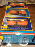 Vtg AHM Model Power HO 8 Pc Hopper Flat Box Car Lot California Rock V&T w/Boxes