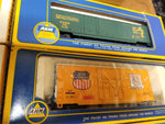 Vtg AHM Bachmann HO 8 Pc 2 Track Span Gantry Reefer Logging Box Car Lot w/Boxes